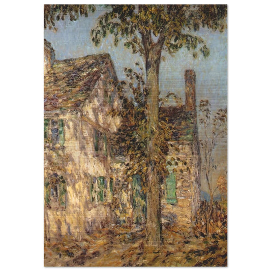 Sunlight on an Old House, Putnam - Childe Hassam Brushed Aluminum Print - 70x100 cm / 28x40 inches | Childe Hassam Aluminum Print | Childe Hassam Prints