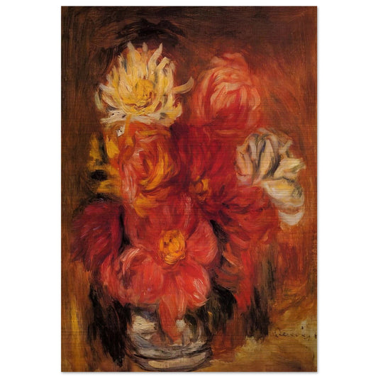 Dahlias - Pierre-Auguste Renoir Brushed Aluminum Print - 70x100 cm / 28x40 inches | Pierre-Auguste Renoir Aluminum Print | Pierre-Auguste Renoir Prints