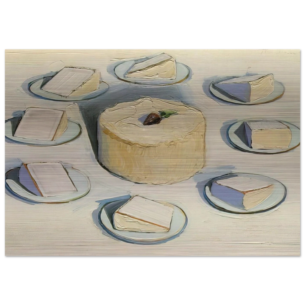 Around the Cake - 1962 - Wayne Thiebaud Brushed Aluminum Print - 70x100 cm / 28x40 inches | Wayne Thiebaud Aluminum Print | Wayne Thiebaud Prints