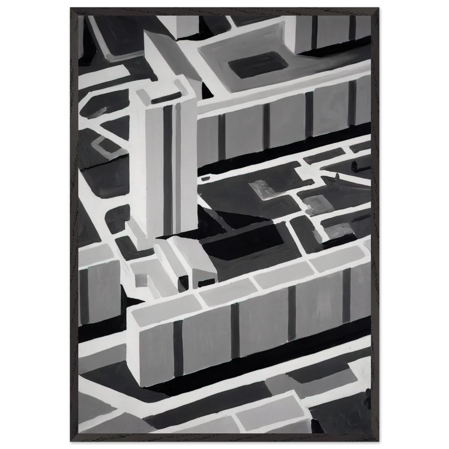 TOWNSCAPE SL 1969 - Gerhard Richter Framed Art Print – Black Wooden Frame - Default Title - -Framed Art Print