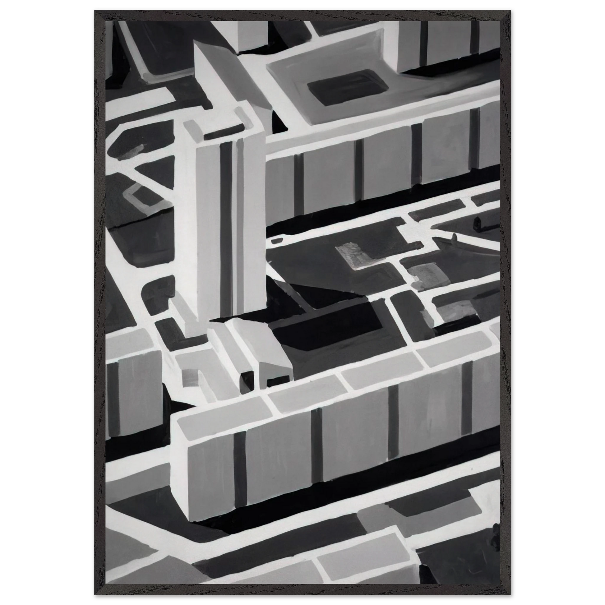 TOWNSCAPE SL 1969 - Gerhard Richter Framed Art Print – Black Wooden Frame - Default Title - -Framed Art Print