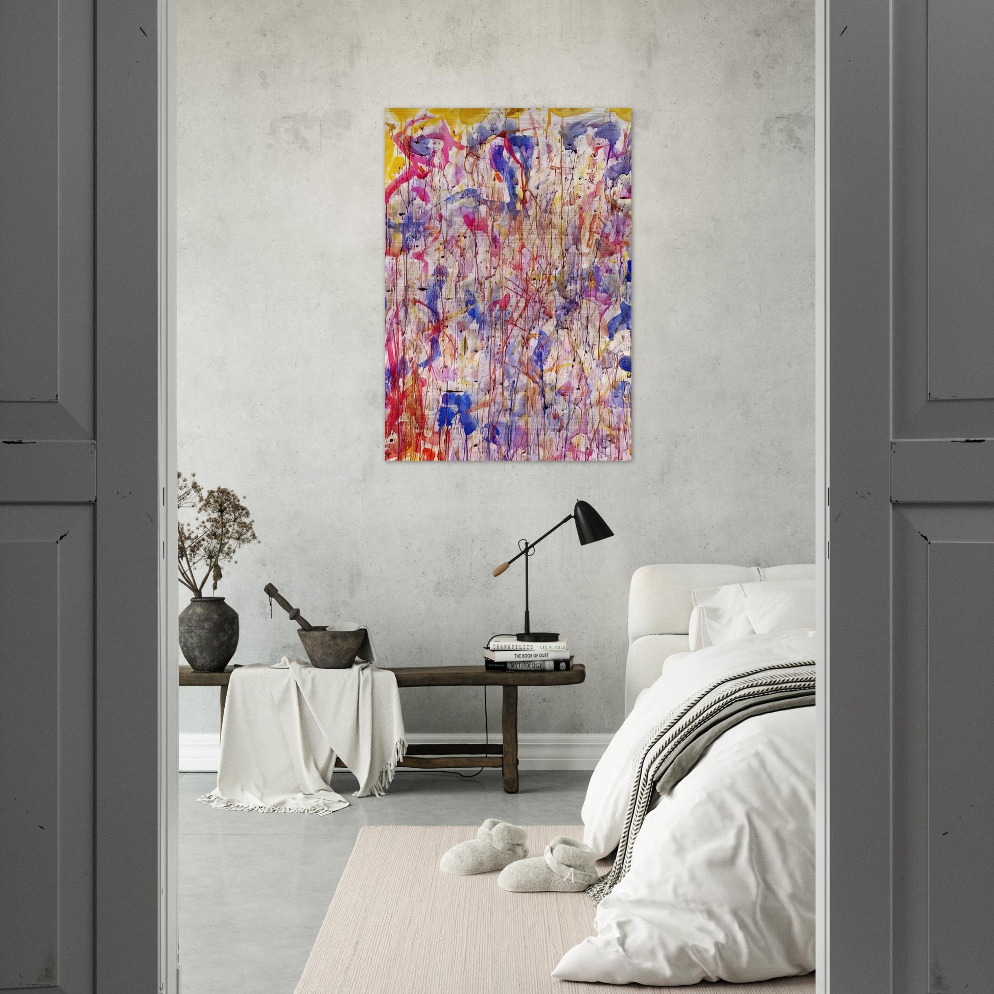 Untitled  SF57-008  - Sam Francis Brushed Aluminum Print - 70x100 cm / 28x40 inches | Sam Francis Aluminum Print | Sam Francis Prints
