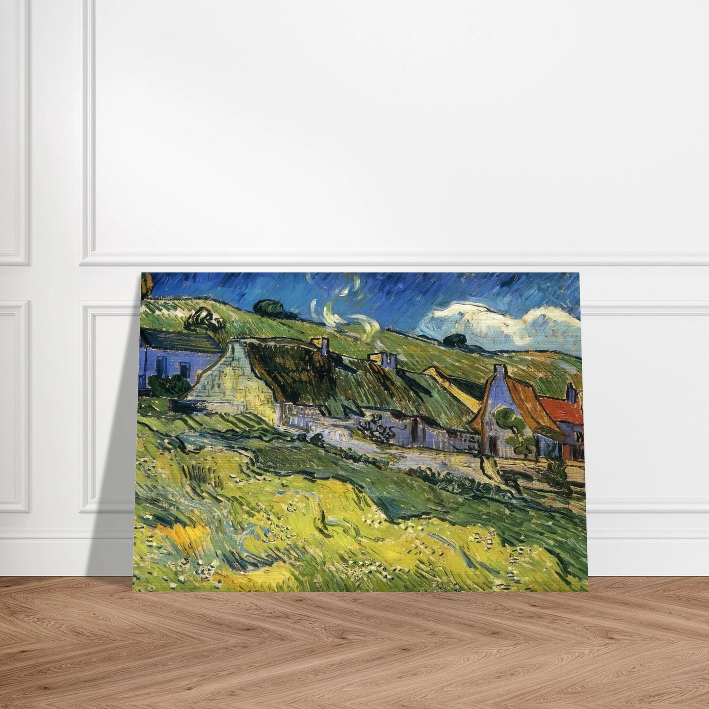 A Group of Cottages - Vincent van Gogh Brushed Aluminum Print - 70x100 cm / 28x40 inches | Vincent van Gogh Aluminum Print | Vincent van Gogh Prints