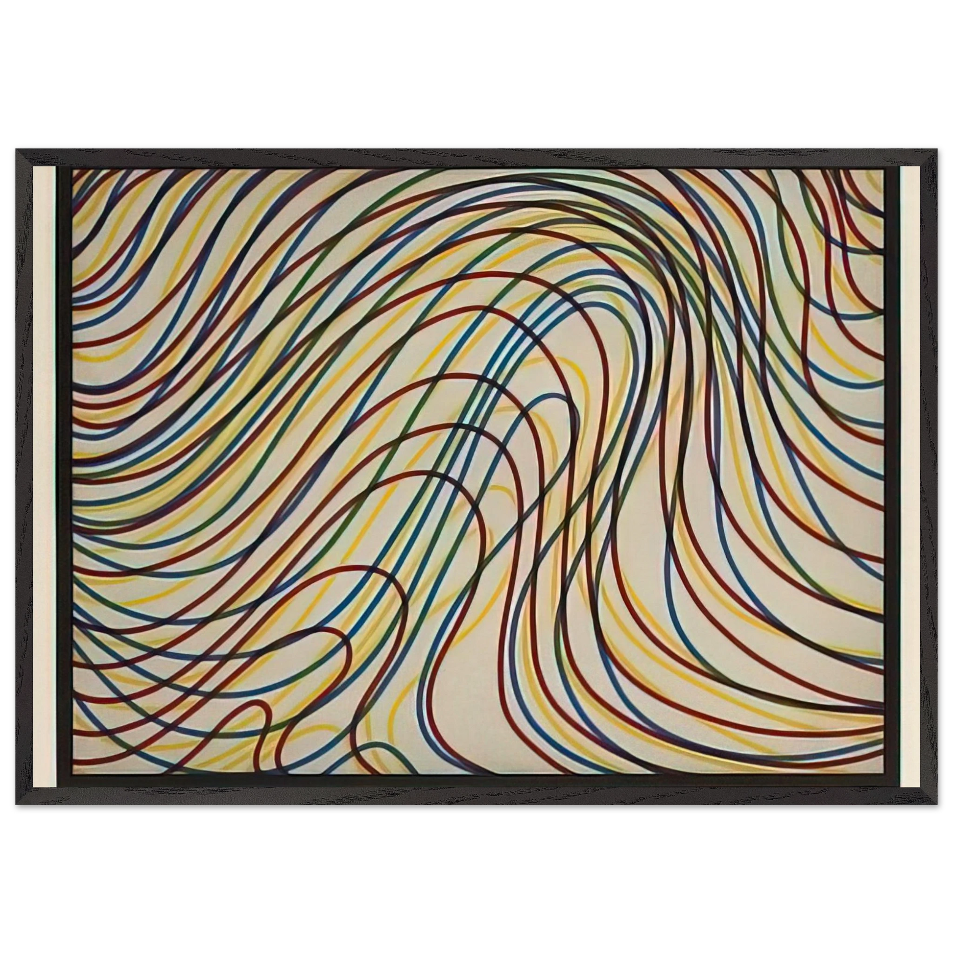 Wavy Lines with Black Border - Sol LeWitt Framed Art Print – Black Wooden Frame - Default Title - -Framed Art Print