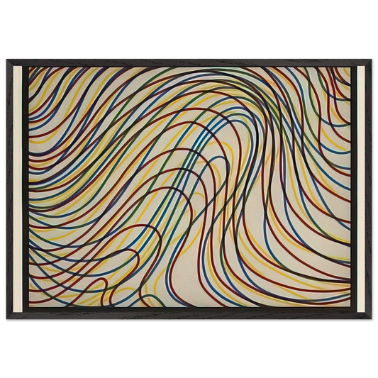 Wavy Lines with Black Border - Sol LeWitt Framed Art Print – Black Wooden Frame - Default Title - -Framed Art Print