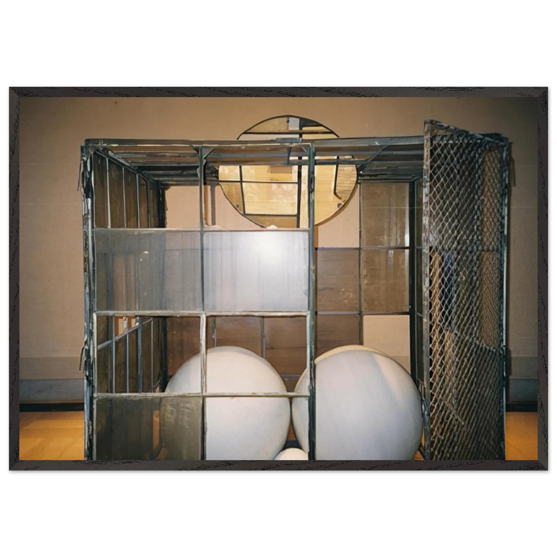 CELL 3 WHITE MARBLE SPHERES 1993 - Louise Bourgeois Framed Art Print – Black Wooden Frame - Default Title - -Framed Art Print