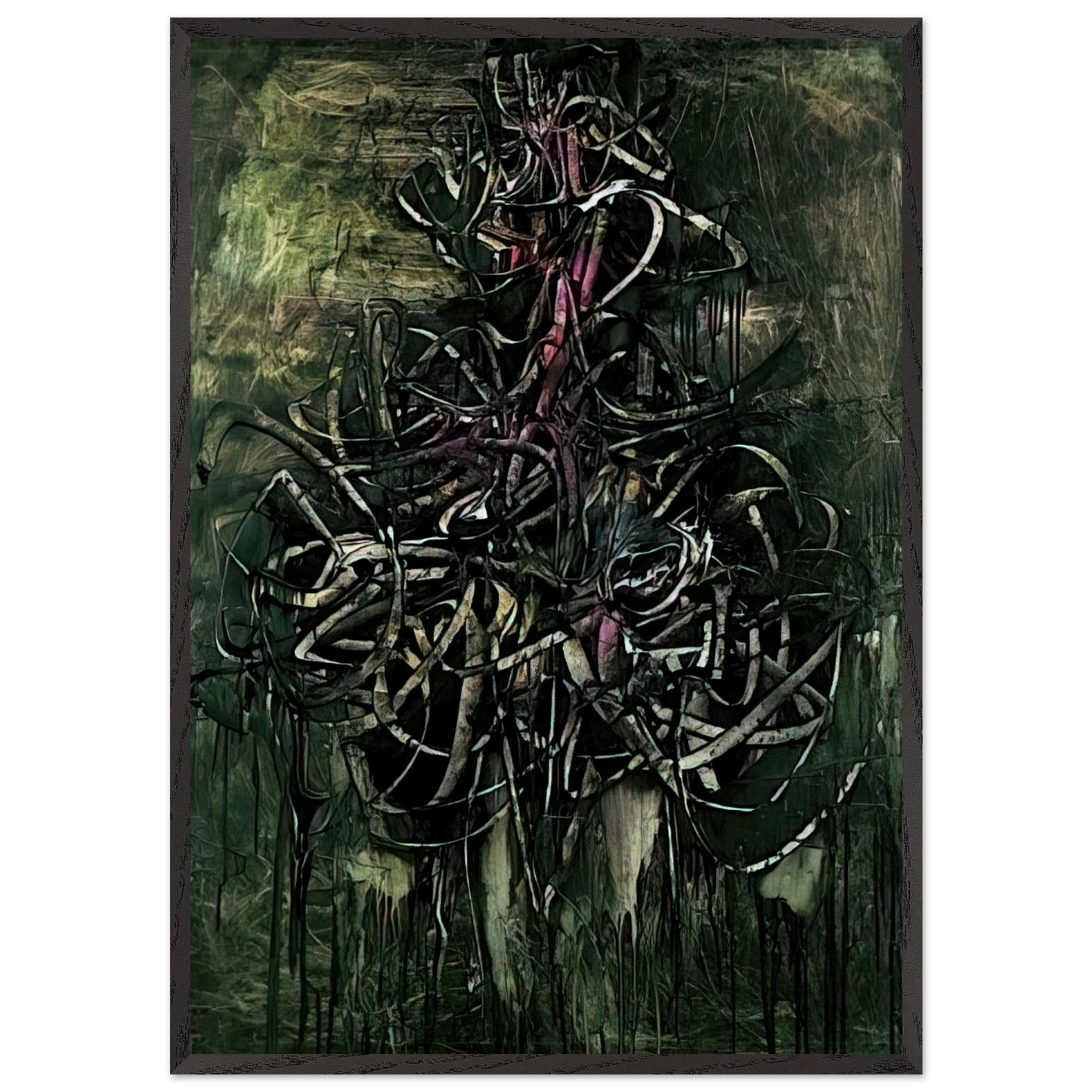 Peinture - 1957 - Simon Hantai Framed Art Print – Black Wooden Frame - Default Title - -Framed Art Print