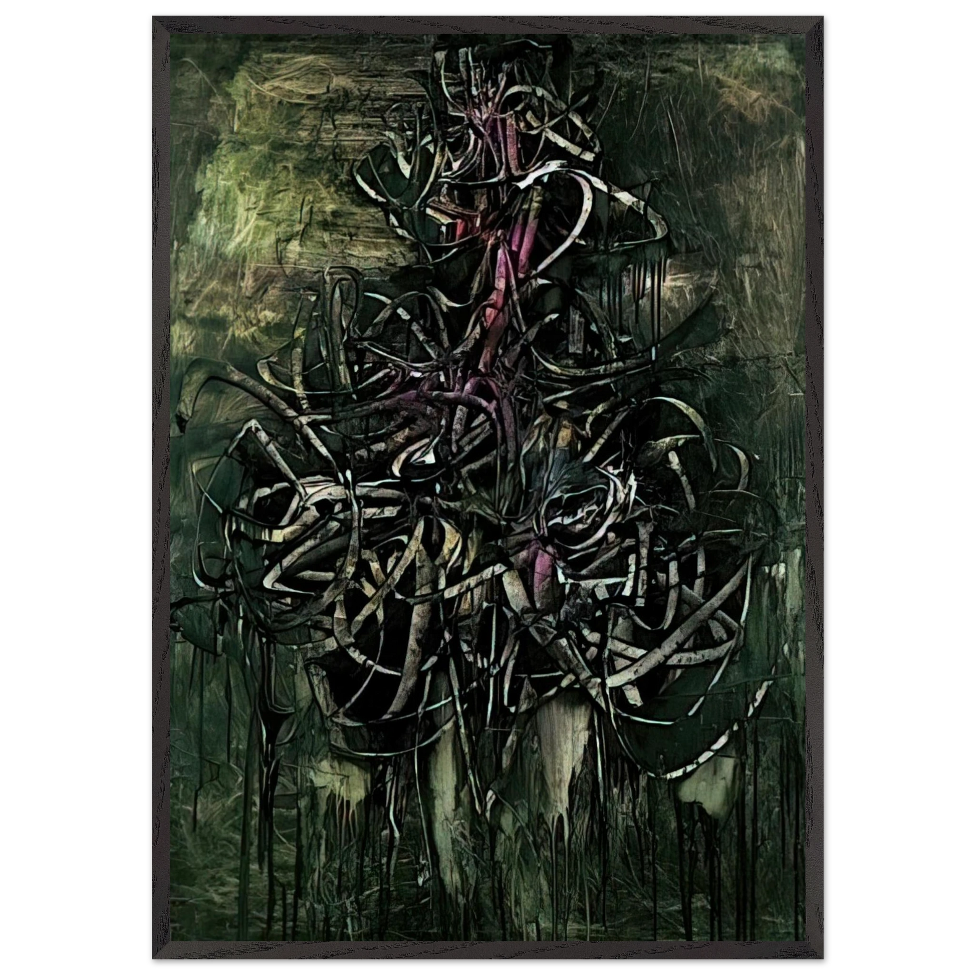 Peinture - 1957 - Simon Hantai Framed Art Print – Black Wooden Frame - Default Title - -Framed Art Print