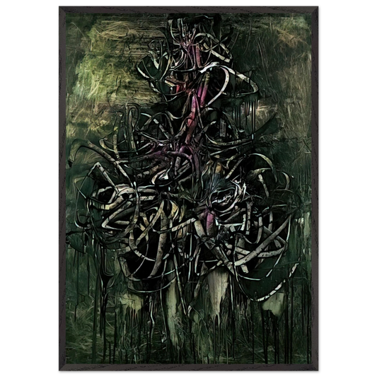 Peinture - 1957 - Simon Hantai Framed Art Print – Black Wooden Frame - Default Title - -Framed Art Print