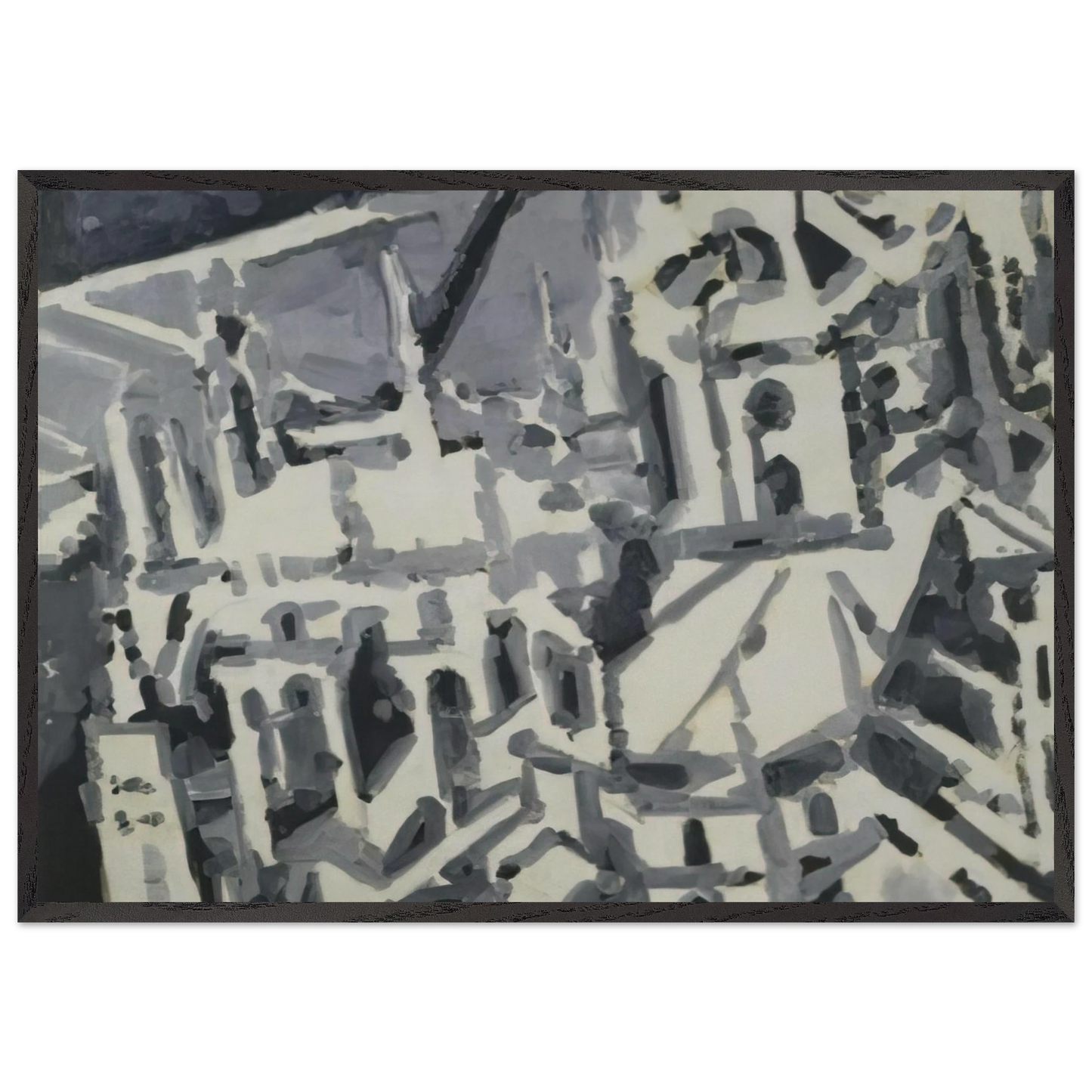 TOWNSCAPE M9 1968 - Gerhard Richter Framed Art Print – Black Wooden Frame - Default Title - -Framed Art Print