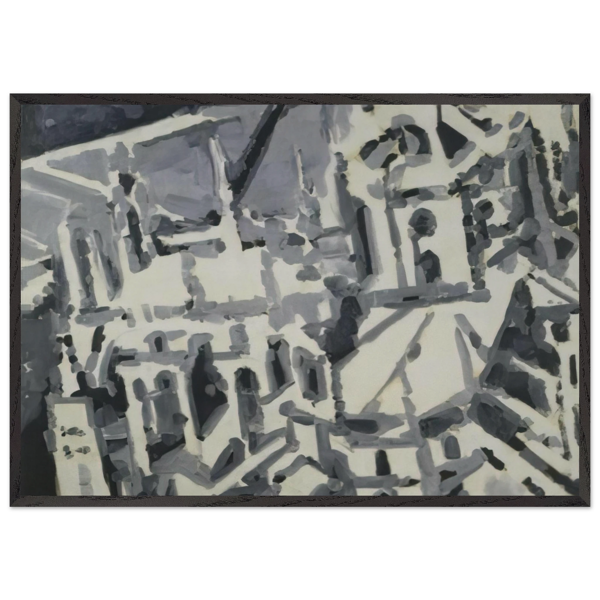 TOWNSCAPE M9 1968 - Gerhard Richter Framed Art Print – Black Wooden Frame - Default Title - -Framed Art Print