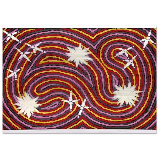 Rêve Ver De Terre Et Du Corbeau - 1999 - Clifford Possum Tjapaltjarri Brushed Aluminum Print - 70x100 cm / 28x40 inches | Clifford Possum Tjapaltjarri Aluminum Print | Clifford Possum Tjapaltjarri Prints