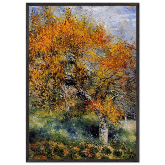 The Pear Tree - Pierre-Auguste Renoir 70x100 cm / 28x40 inches Framed Art Print – Black Wooden Frame