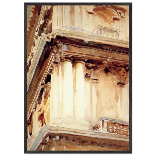 Palazzo Corner della Ca Grande - John Singer Sargent Framed Art Print – Black Wooden Frame - Default Title - -Framed Art Print
