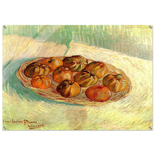 Still Life with Basket of Apples to Lucien Pissarro - Vincent van Gogh Acrylic Print - 70x100 cm / 28x40″ inches