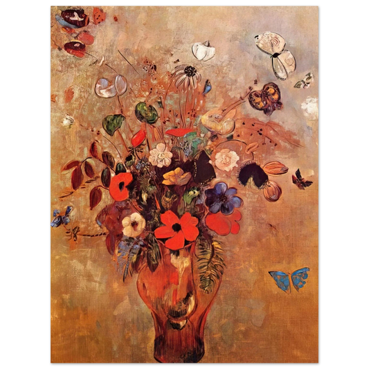Odilon Redon - VASE WITH FLOWERS AND BUTTERFLIES Fine Art Poster - Default Title