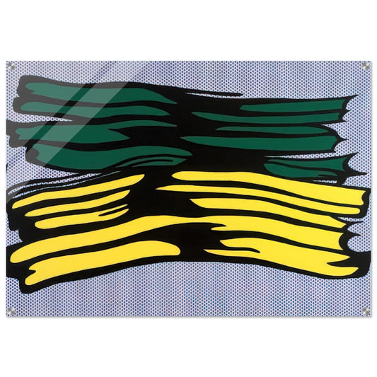 YELLOW AND GREEN BRUSHSTROKES 1966 0 - Roy Lichtenstein Acrylic Print - 70x100 cm / 28x40″ inches