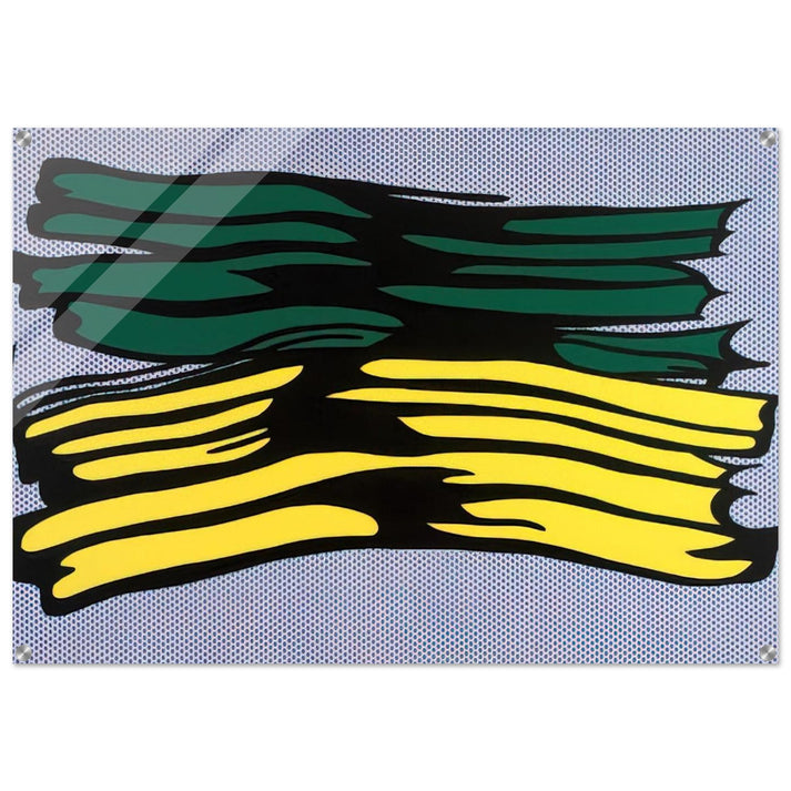 YELLOW AND GREEN BRUSHSTROKES 1966 0 - Roy Lichtenstein Acrylic Print - 70x100 cm / 28x40″ inches