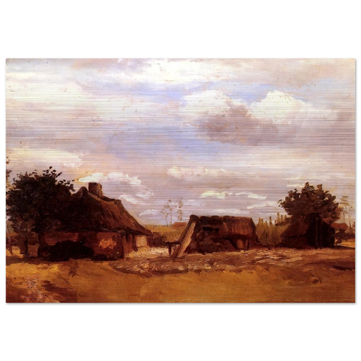 Cottage - Vincent van Gogh Brushed Aluminum Print - 70x100 cm / 28x40 inches | Vincent van Gogh Aluminum Print | Vincent van Gogh Prints