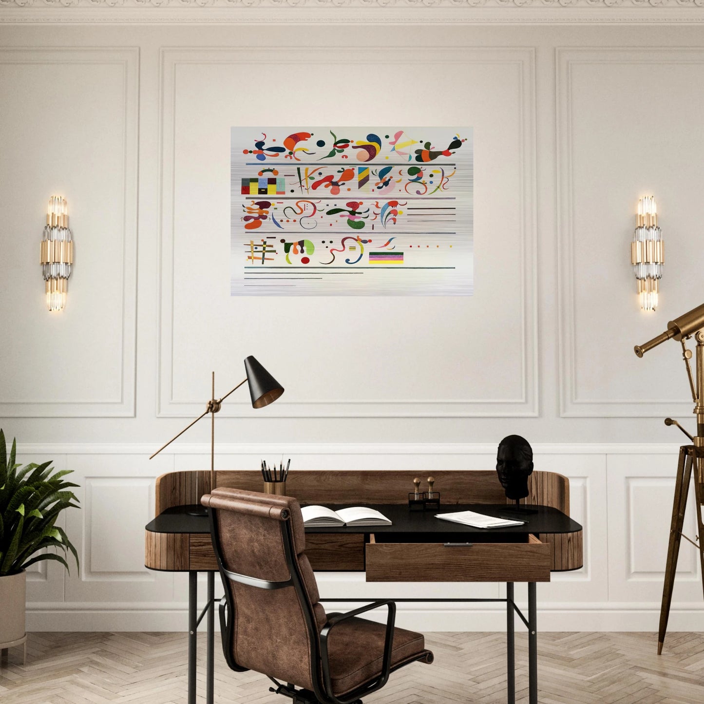 SUCCESSION 1935 - Wassily Kandinsky Brushed Aluminum Print - 70x100 cm / 28x40 inches | Wassily Kandinsky Aluminum Print | Wassily Kandinsky Prints