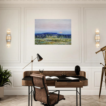September Moonrise - Childe Hassam Brushed Aluminum Print - 70x100 cm / 28x40 inches | Childe Hassam Aluminum Print | Childe Hassam Prints