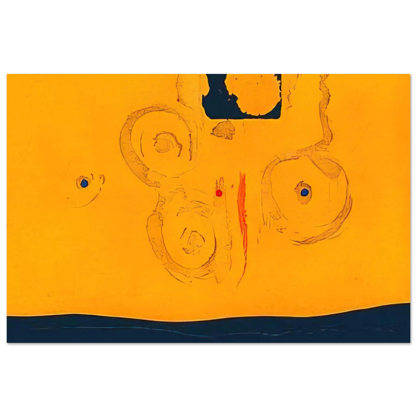Helen Frankenthaler - Plaza Real - 1988 Wall art - 70x100 cm / 28x40 inches - Premium Wooden Framed Poster With Fine Art Paper - Wood frame