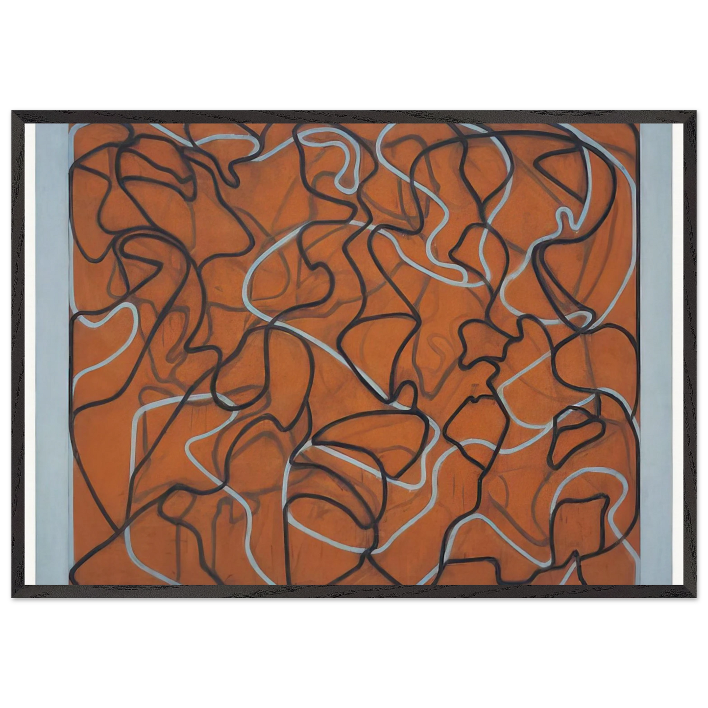 Red Ground Letter - 2010 - Brice Marden Framed Art Print – Black Wooden Frame - Default Title - -Framed Art Print