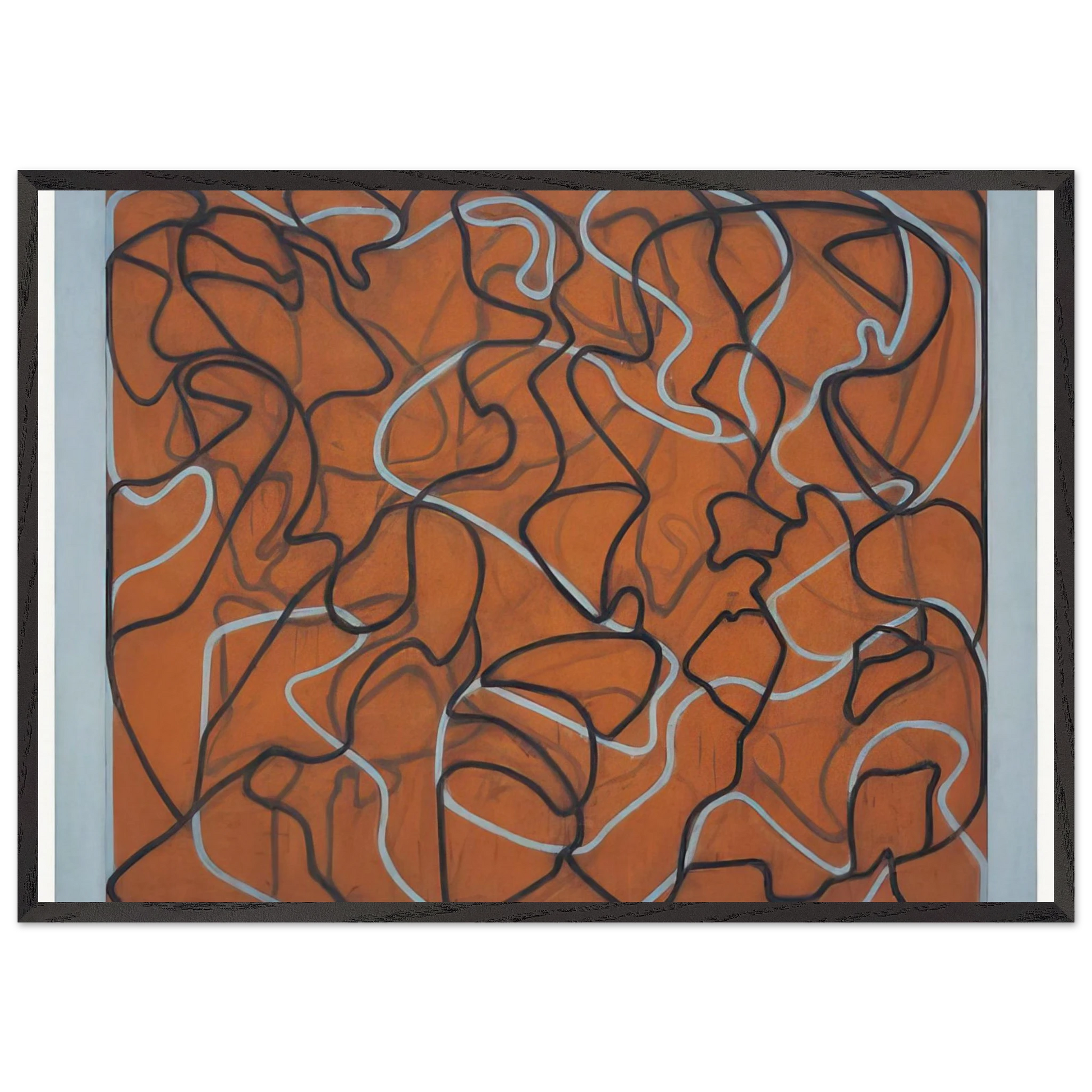 Red Ground Letter - 2010 - Brice Marden Framed Art Print – Black Wooden Frame - Default Title - -Framed Art Print
