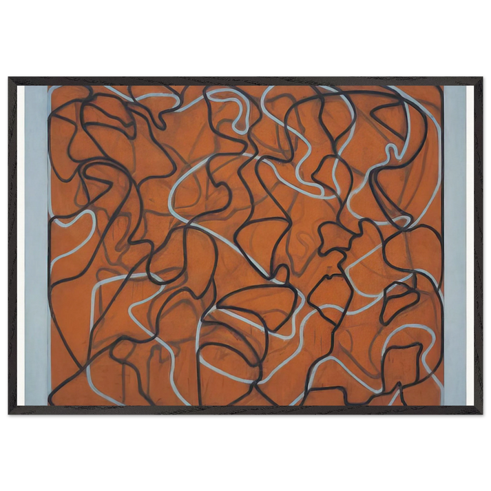Red Ground Letter - 2010 - Brice Marden 70x100 cm / 28x40 inches Framed Art Print – Black Wooden Frame