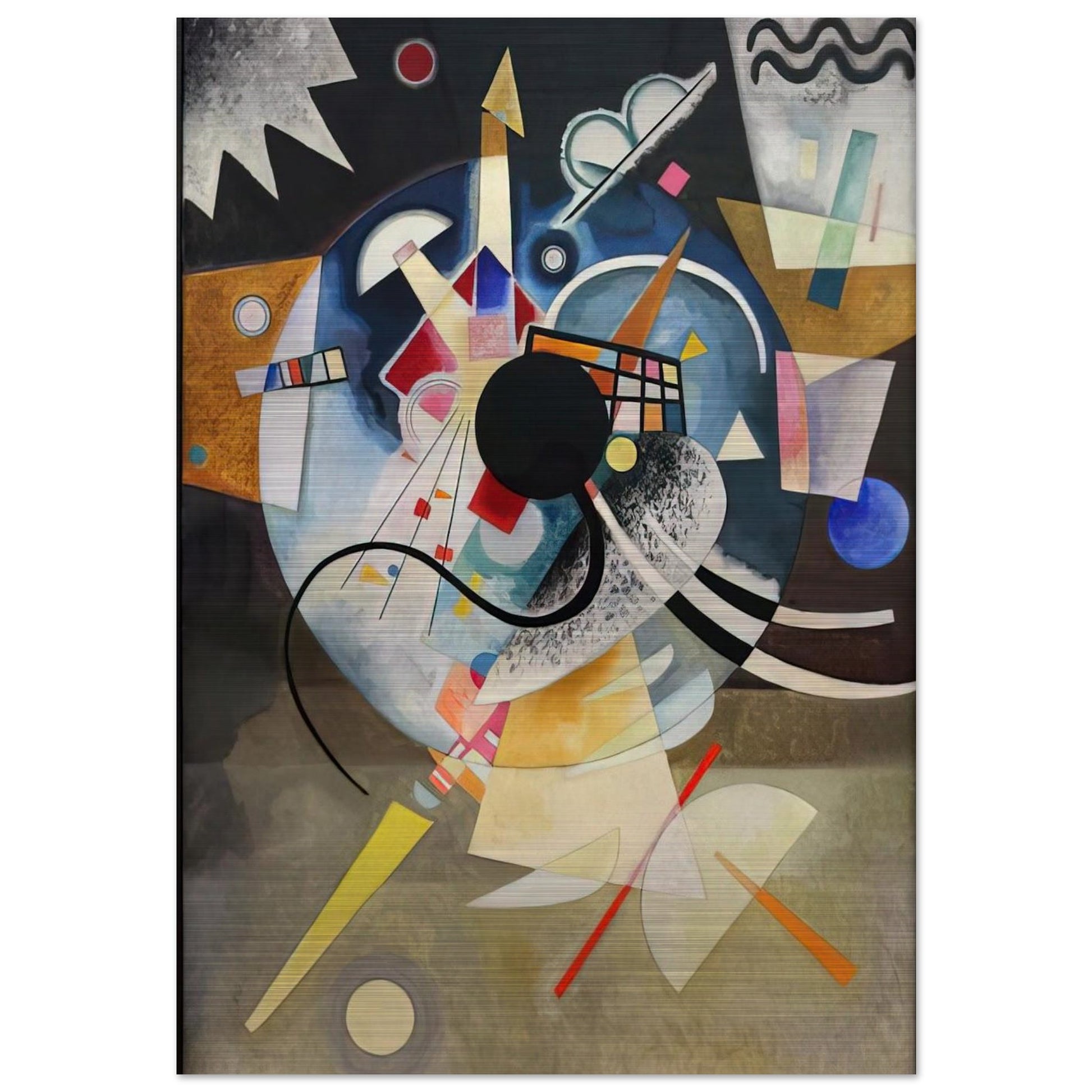 A CENTRE 1924 - Wassily Kandinsky Brushed Aluminum Print - 70x100 cm / 28x40 inches | Wassily Kandinsky Aluminum Print | Wassily Kandinsky Prints