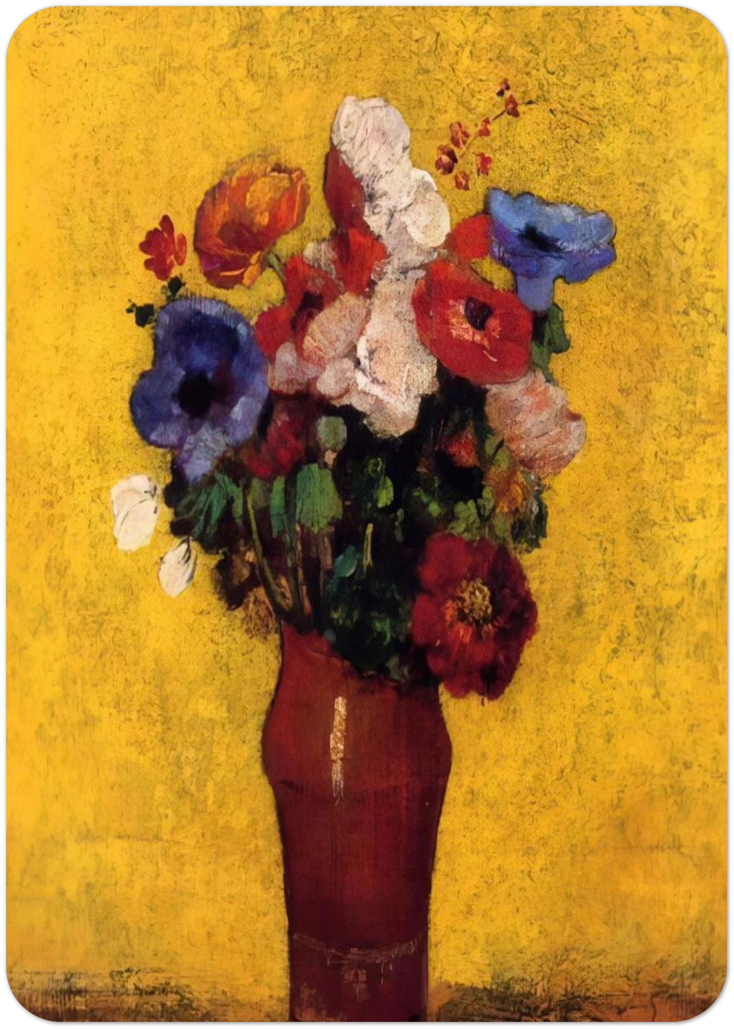 FLOWERS 4 By Odilon Redon Pack of 10 Post Cards | Odilon Redon Post Cards | A6 (10.5 x 14.8 cm) - 4.1 x 5.8 inches