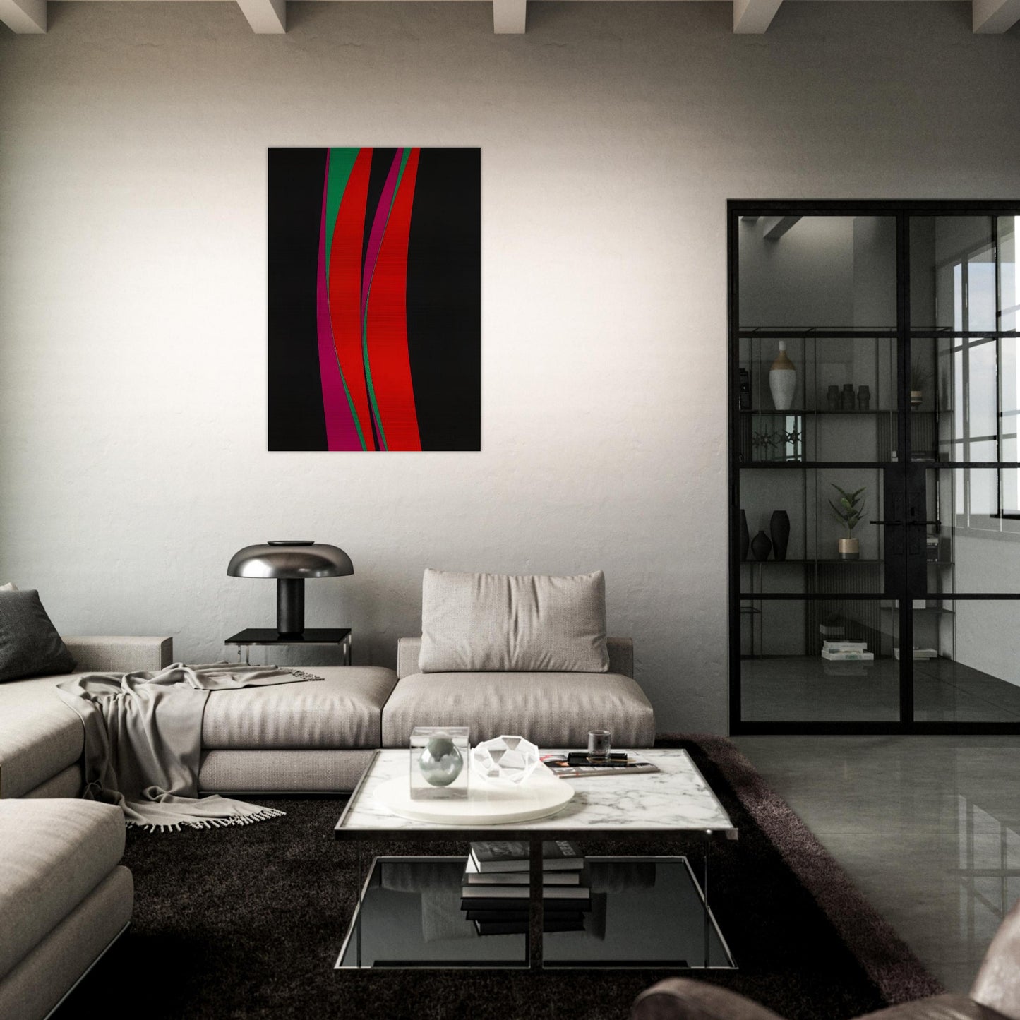 Untitled February 4 - 1967 - Lorser Feitelson Brushed Aluminum Print - 70x100 cm / 28x40 inches | Lorser Feitelson Aluminum Print | Lorser Feitelson Prints