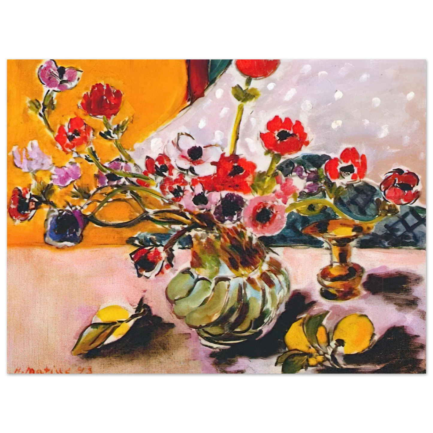 Henri Matisse - ANEMONES AND CHINESE VASE 1943 Fine Art Poster - Default Title