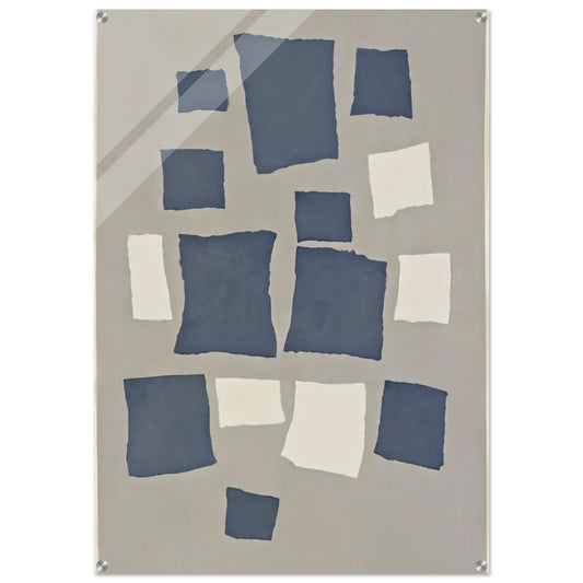 Collage with Squares Arranged According to the Laws of Chance - Jean Arp Acrylic Print - 70x100 cm / 28x40″ inches