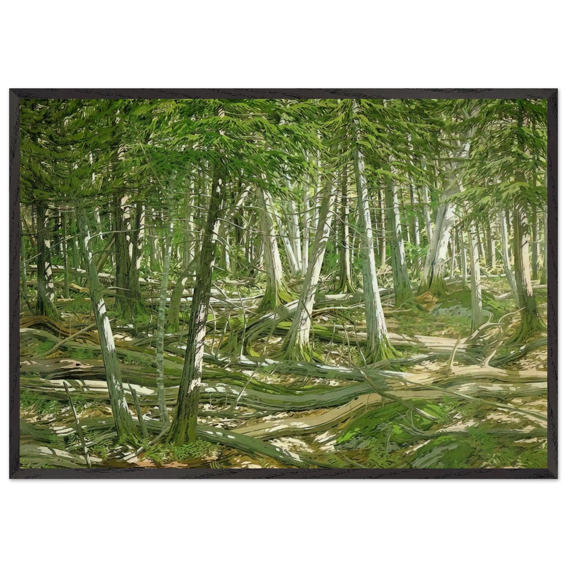 Old Windfall - 1982 - Neil Welliver Framed Art Print – Black Wooden Frame - Default Title - -Framed Art Print