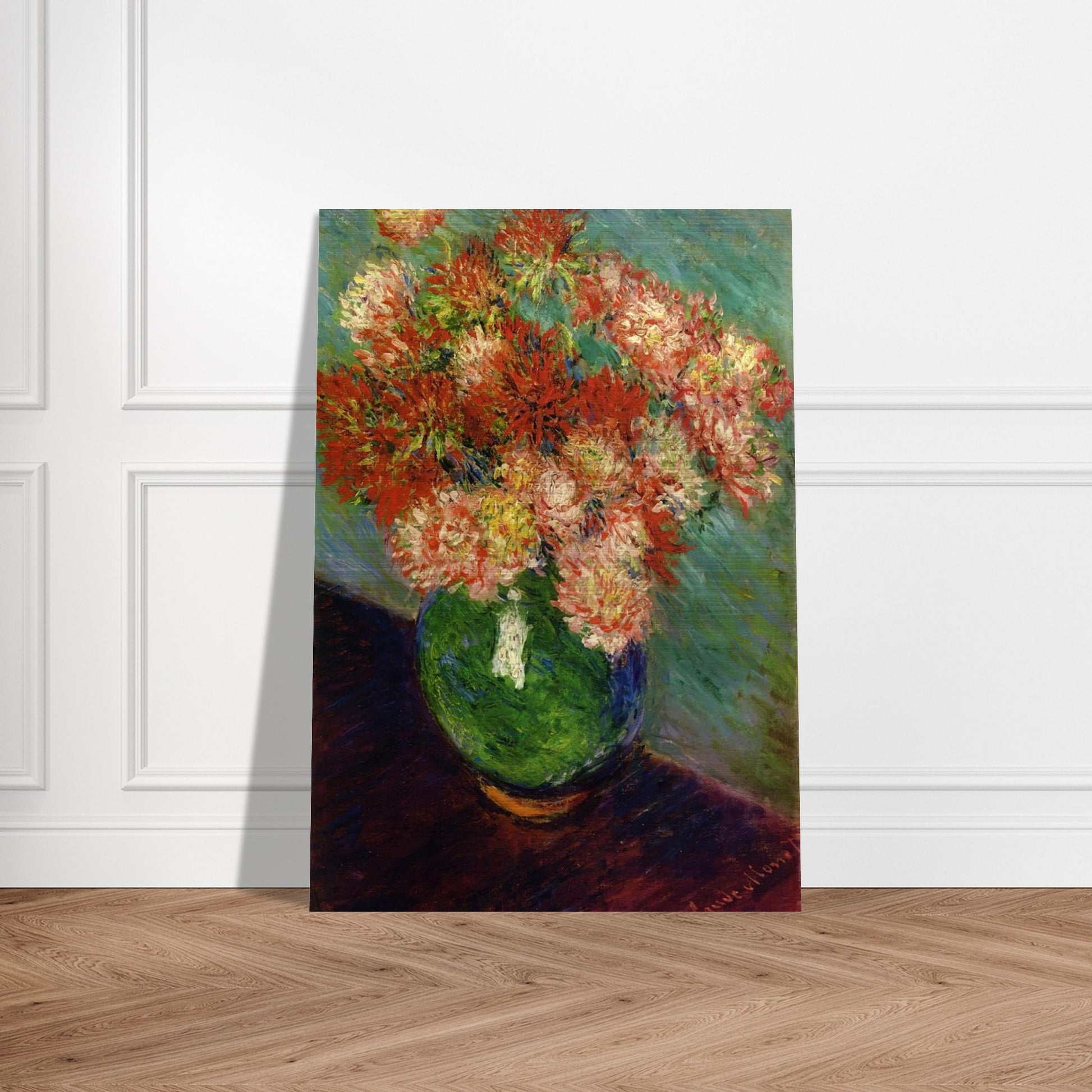 Vase of Chrysanthemums - claude monet Brushed Aluminum Print - 70x100 cm / 28x40 inches | claude monet Aluminum Print | claude monet Prints