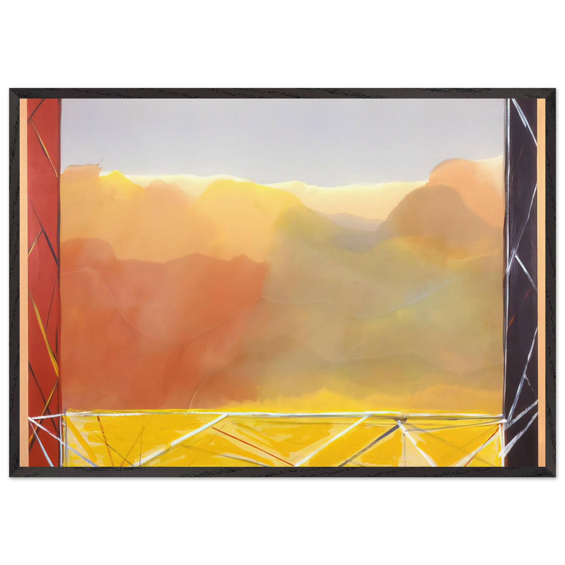 The Yellow Bridge - 1988 - Ronnie Landfield Framed Art Print – Black Wooden Frame - Default Title - -Framed Art Print