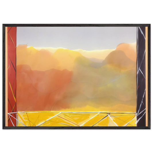 The Yellow Bridge - 1988 - Ronnie Landfield Framed Art Print – Black Wooden Frame - Default Title - -Framed Art Print