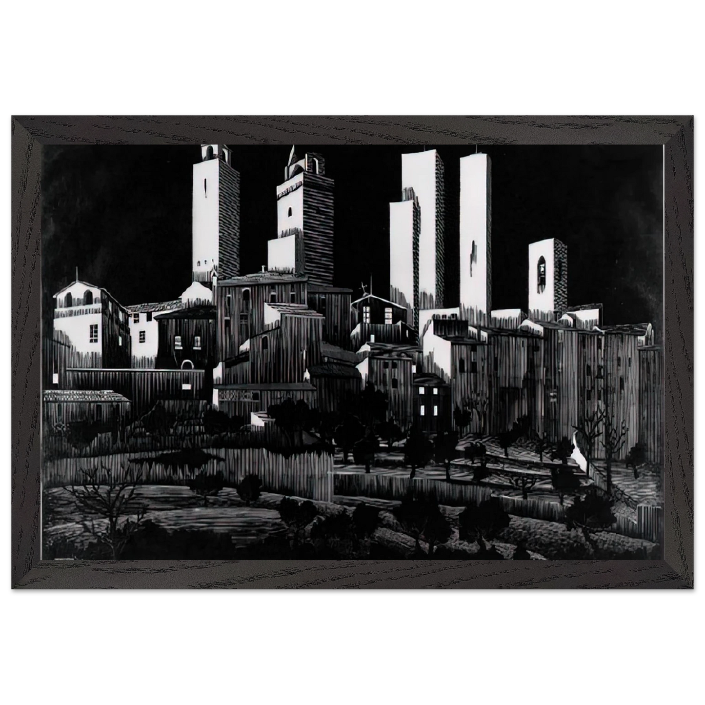 MC Escher - SAN GIMIGNANO Wall Art - 30x40 cm / 12x16 inches - Fine Art Poster - -