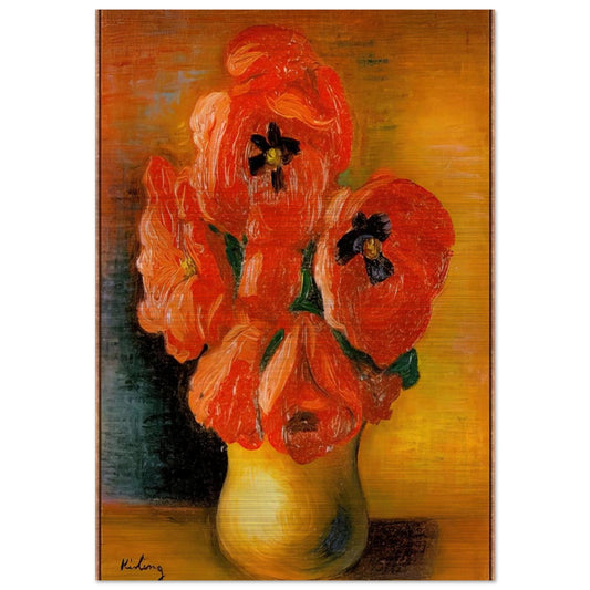 BOUQUET OF PEONIES - Moise Kisling Brushed Aluminum Print - 70x100 cm / 28x40 inches | Moise Kisling Aluminum Print | Moise Kisling Prints