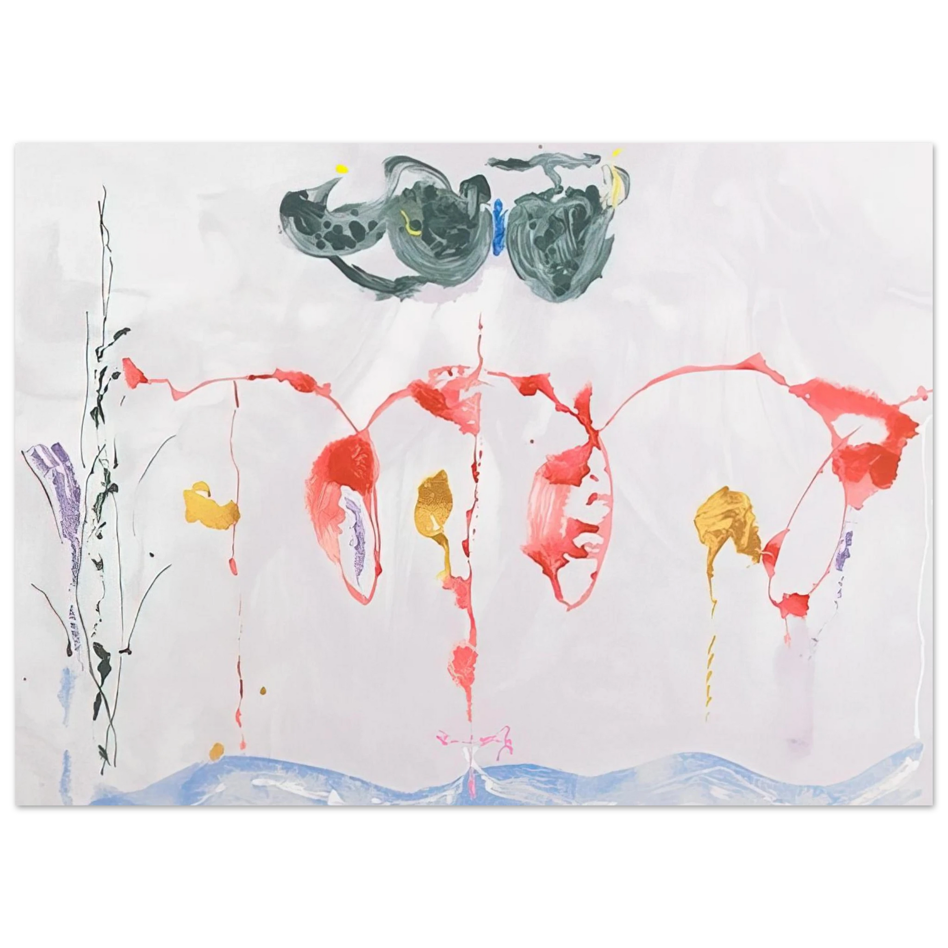 Helen Frankenthaler - Aerie - 2009 Wall art - 13x18 cm / 5x7 inches - Premium Wooden Framed Poster With Fine Art Paper - Wood frame