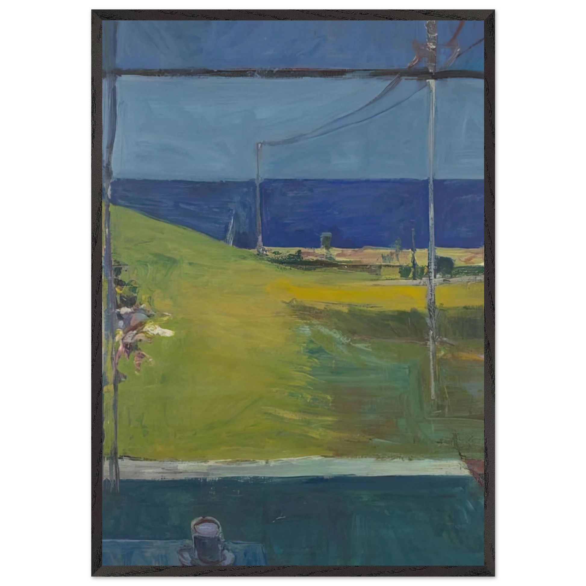 Ocean from a Window - Richard Diebenkorn Framed Art Print – Black Wooden Frame - Default Title - -Framed Art Print