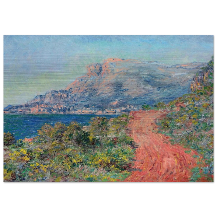 The Red Road near Menton - claude monet Brushed Aluminum Print - 70x100 cm / 28x40 inches | claude monet Aluminum Print | claude monet Prints