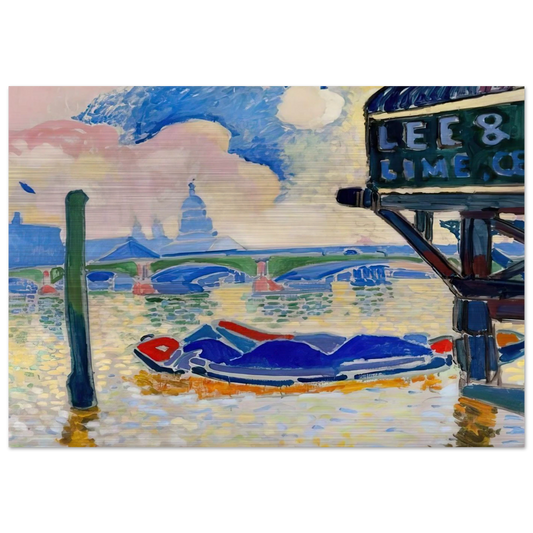 BARGES ON THE THAMES 1906 0 - Andre Derain Brushed Aluminum Print - 70x100 cm / 28x40 inches | Andre Derain Aluminum Print | Andre Derain Prints