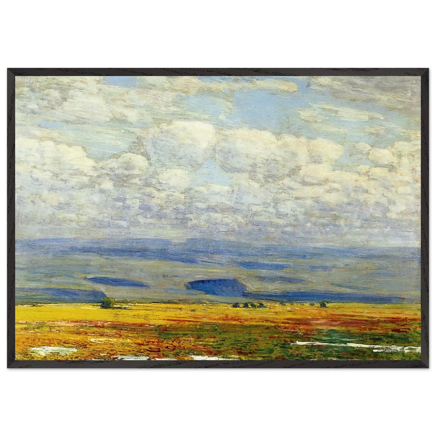 Oregon Landscape - Childe Hassam 70x100 cm / 28x40 inches Framed Art Print – Black Wooden Frame