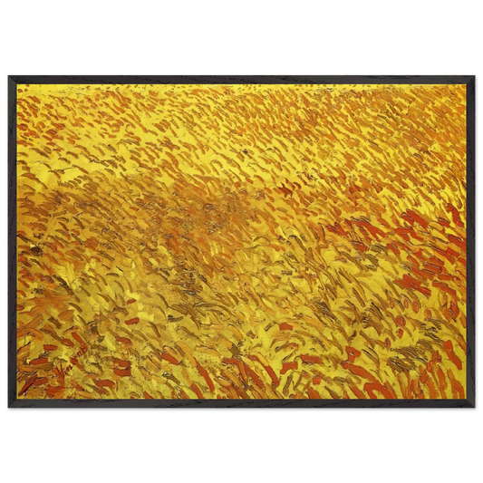 Summer Evening Wheatfield with Setting sun - Vincent van Gogh Framed Art Print – Black Wooden Frame - Default Title - -Framed Art Print