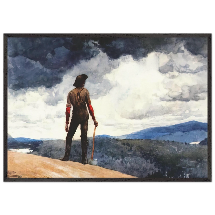 THE WOODCUTTER - Winslow Homer 70x100 cm / 28x40 inches Framed Art Print – Black Wooden Frame
