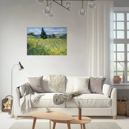 Green Wheat Field with Cypress - Vincent van Gogh Brushed Aluminum Print - 70x100 cm / 28x40 inches | Vincent van Gogh Aluminum Print | Vincent van Gogh Prints