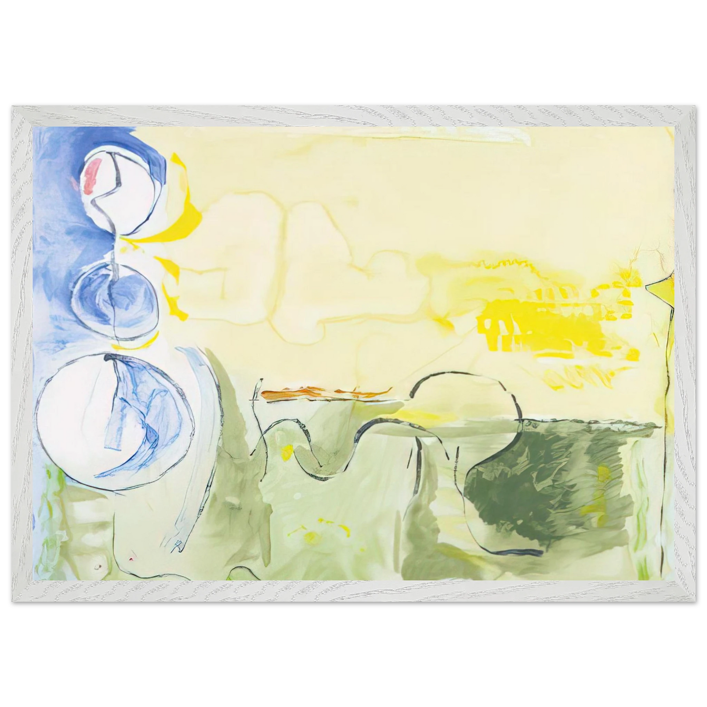 Helen Frankenthaler - Flotilla - 2006 Wall art - 70x70 cm / 28x28 inches - Premium Wooden Framed Poster With Fine Art Paper - Wood frame