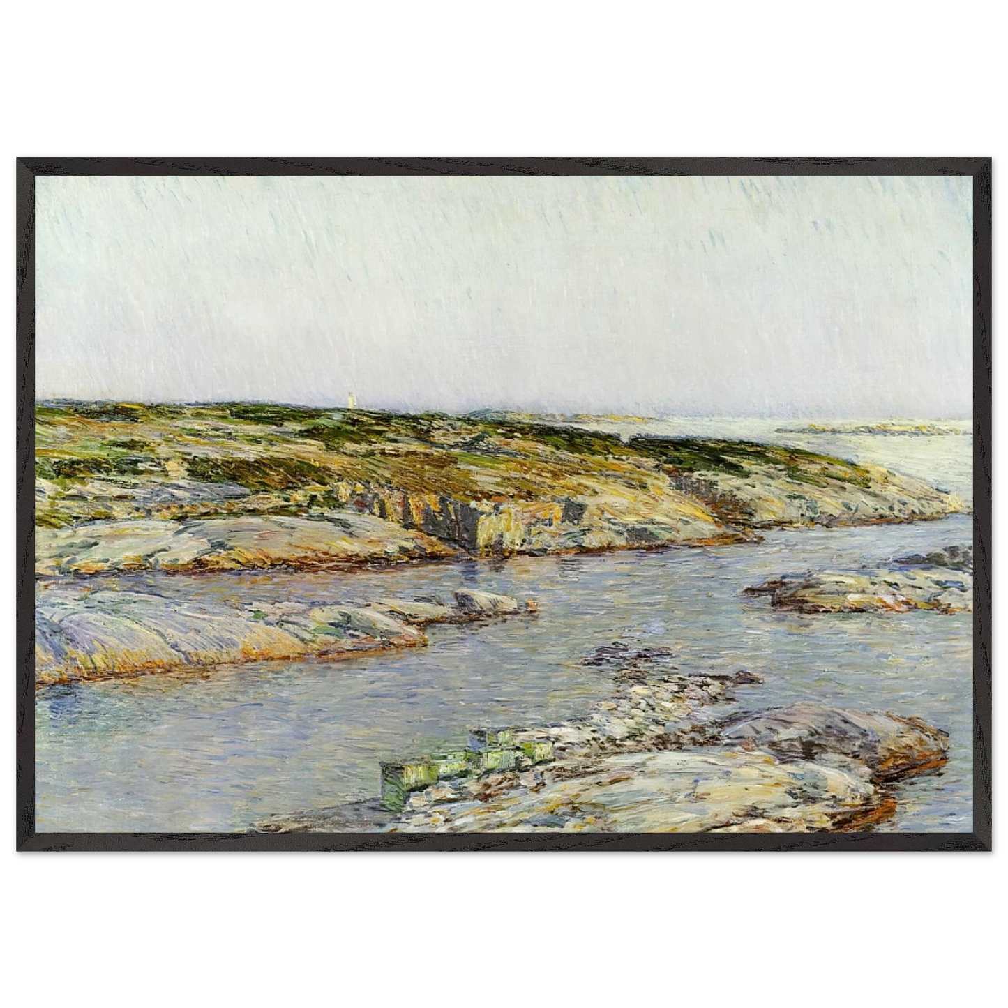Summer Afternoon Isles of Shoals - Childe Hassam Framed Art Print – Black Wooden Frame - Default Title - -Framed Art Print